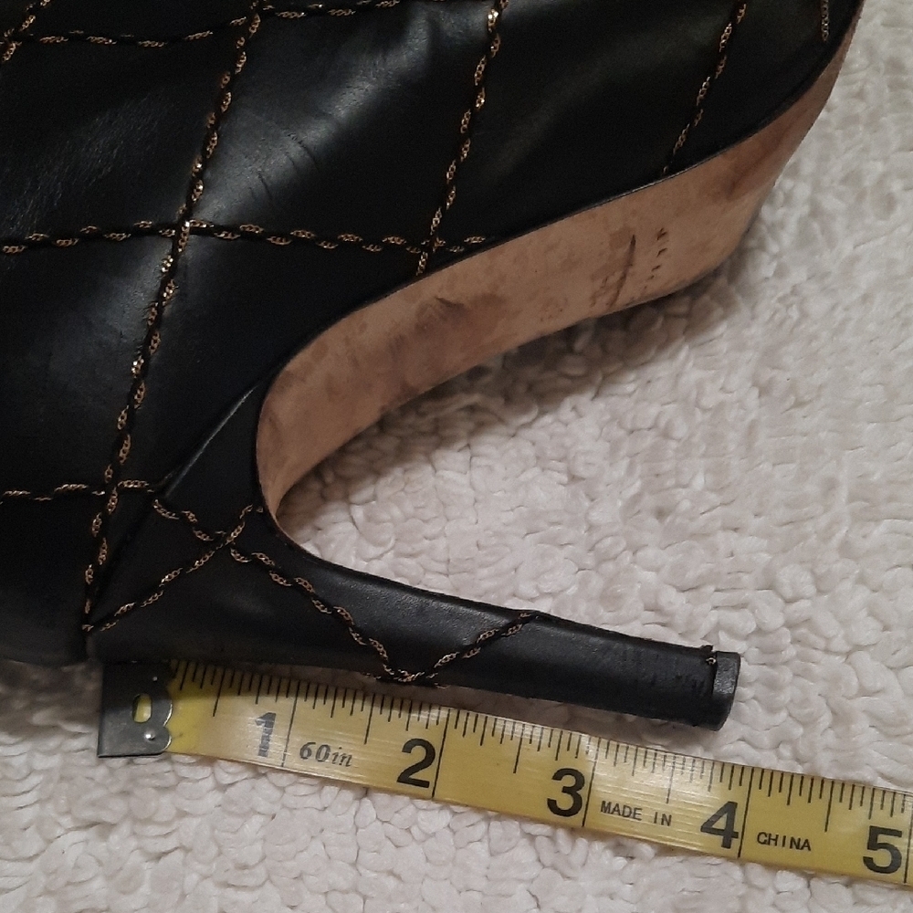 Mia Becar Black Stitched Heeled Boots - Picture 7 of 10